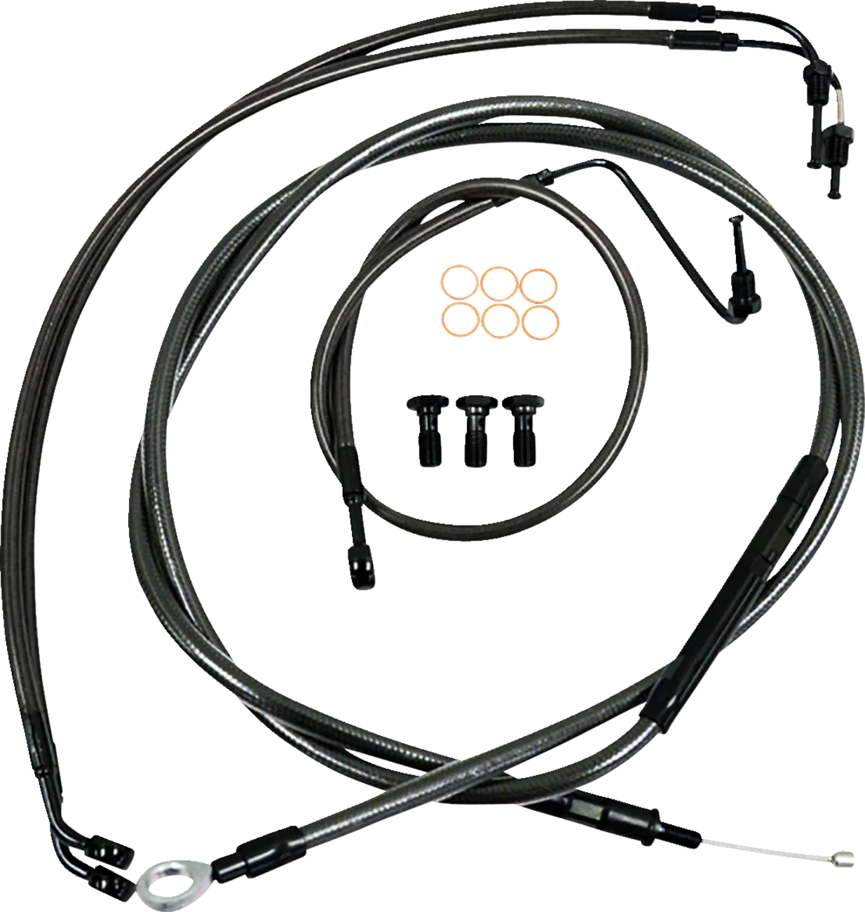 Standard Midnight Braided Handlebar Cable/Brake Line Kit — Ape Hanger