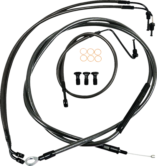 Standard Midnight Braided Handlebar Cable/Brake Line Kit — Ape Hanger