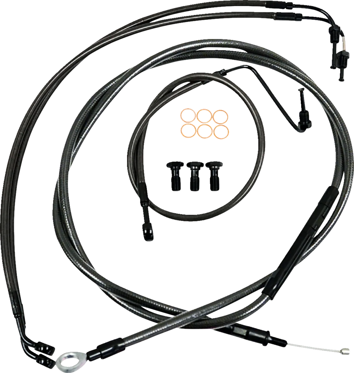 Standard Midnight Braided Handlebar Cable/Brake Line Kit — Ape Hanger