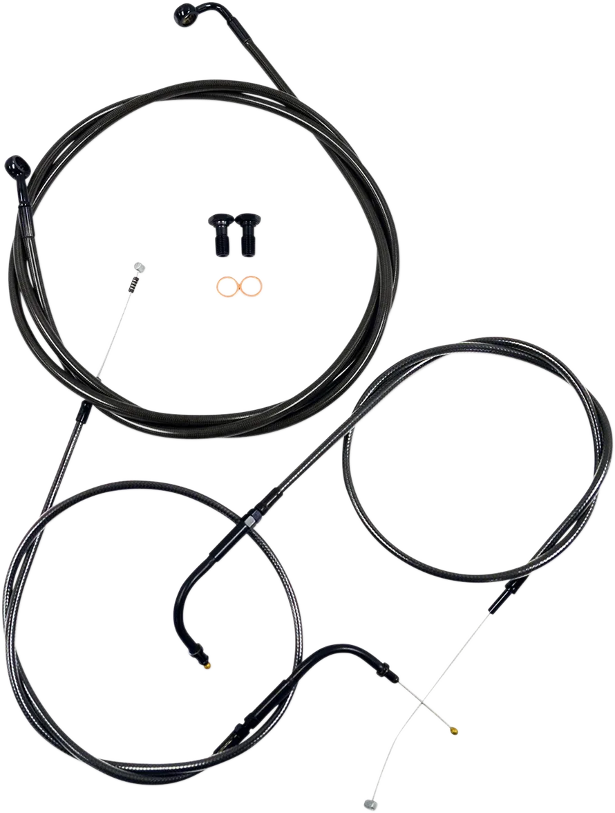 Standard Midnight Braided Handlebar Cable/Brake Line Kit — Ape Hanger
