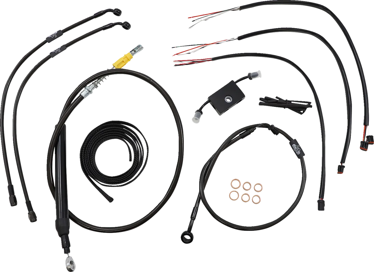 Complete Midnight Braided Handlebar Cable/Brake Line Kit — Standard