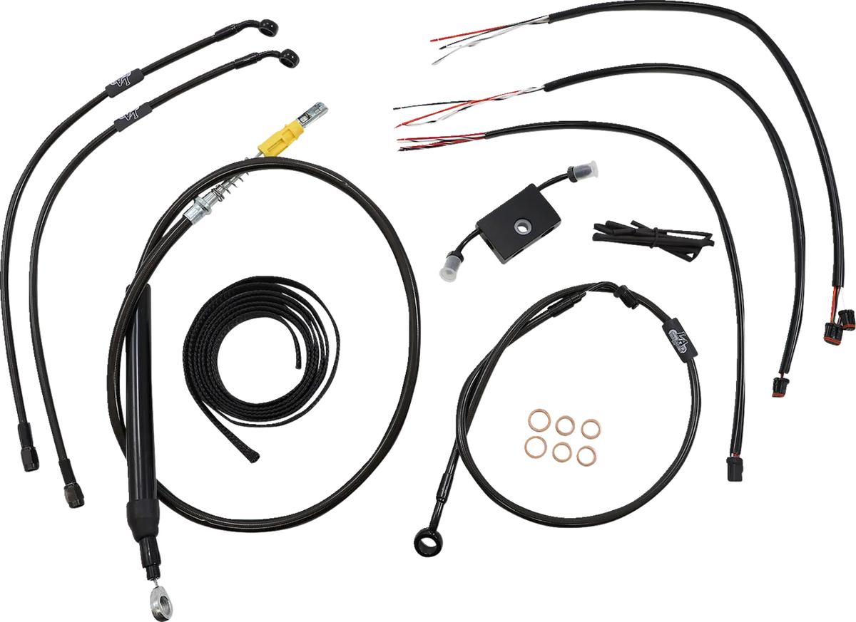 Complete Midnight Braided Handlebar Cable/Brake Line Kit — Standard