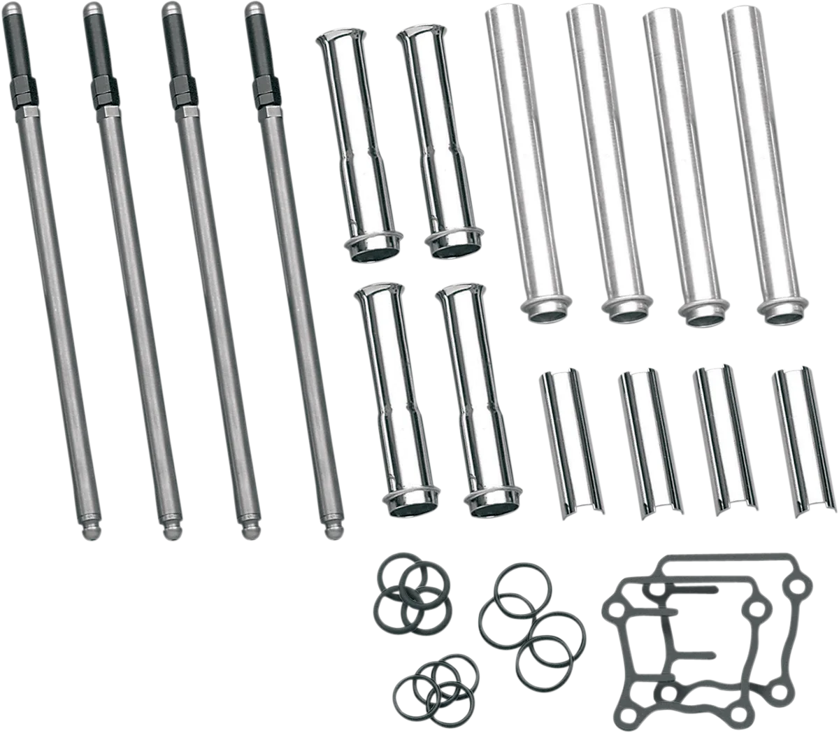 Adjustable Pushrod Cover Kit with Chrome Covers