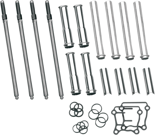 Adjustable Pushrod Cover Kit with Chrome Covers