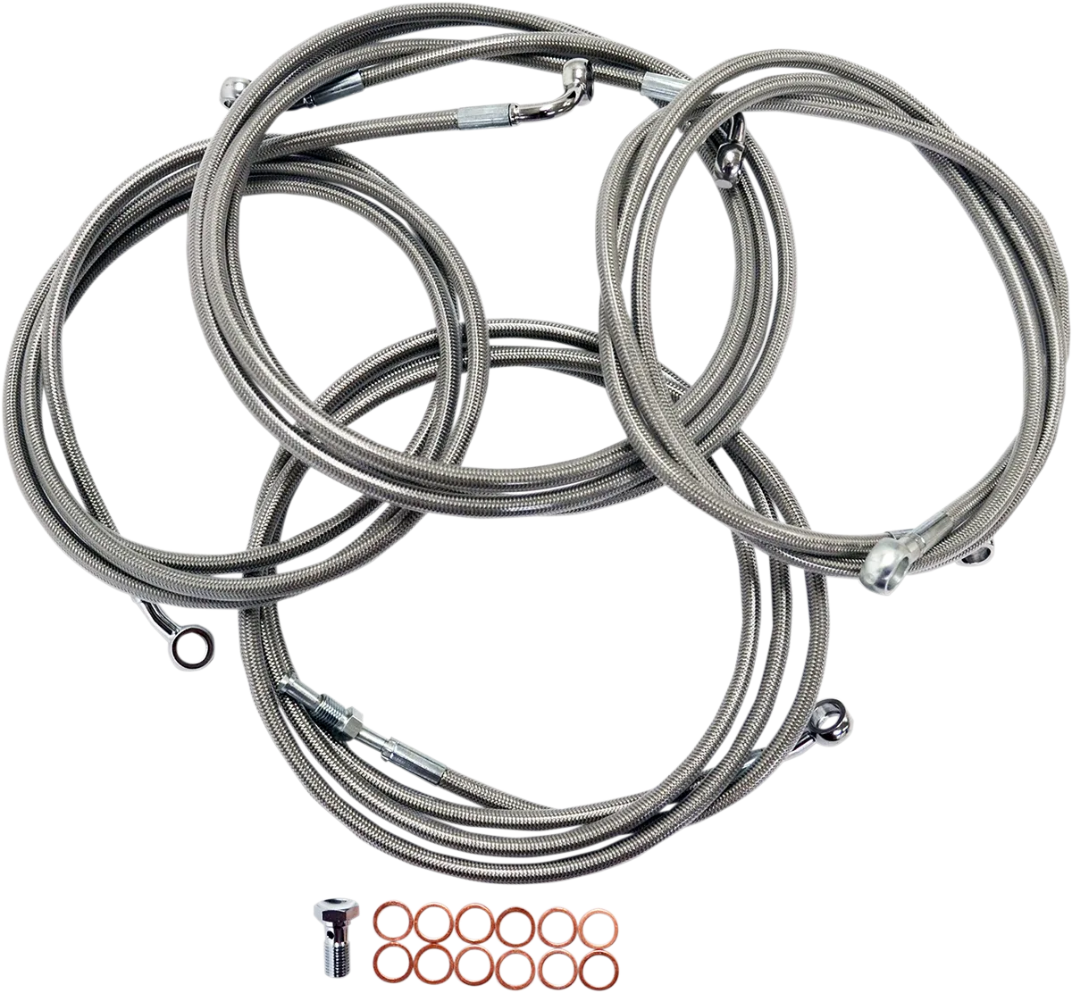 Standard Stainless Braided Handlebar Cable/Brake Line Kit