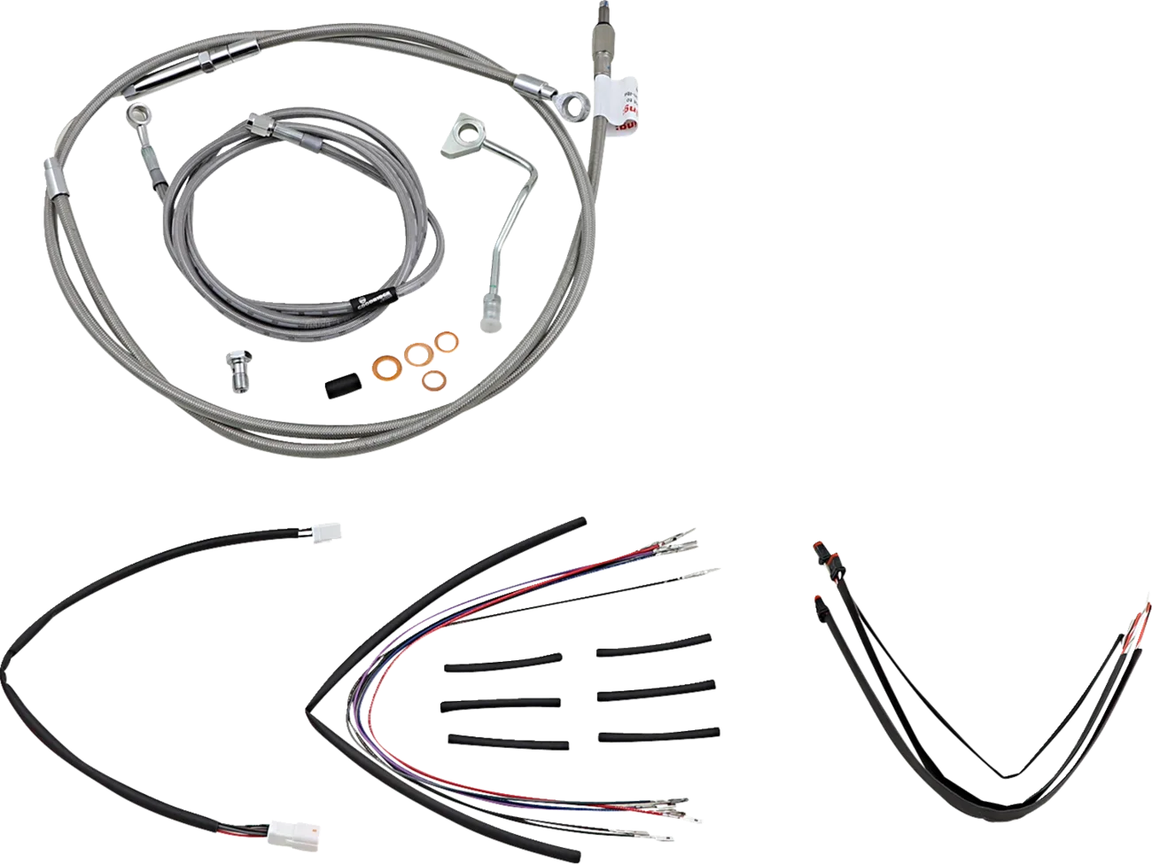 Complete Stainless Braided Handlebar Cable/Brake Line Kit
