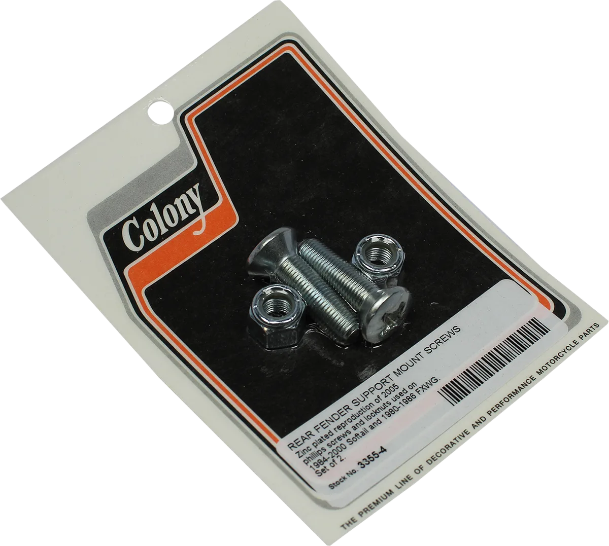 Rear Fender Support Mounting Screws/Nuts