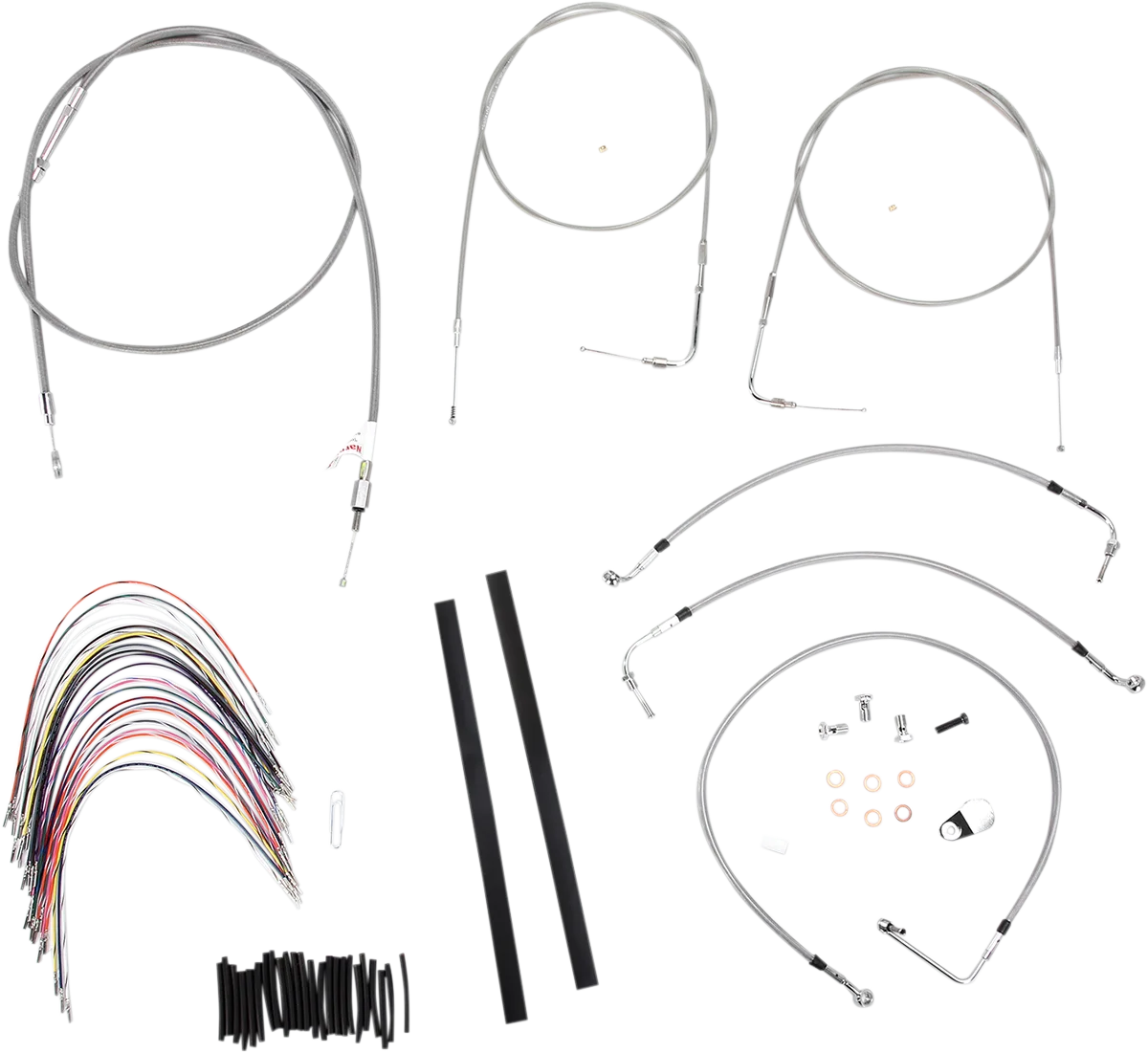 Complete Stainless Braided Handlebar Cable/Brake Line Kit