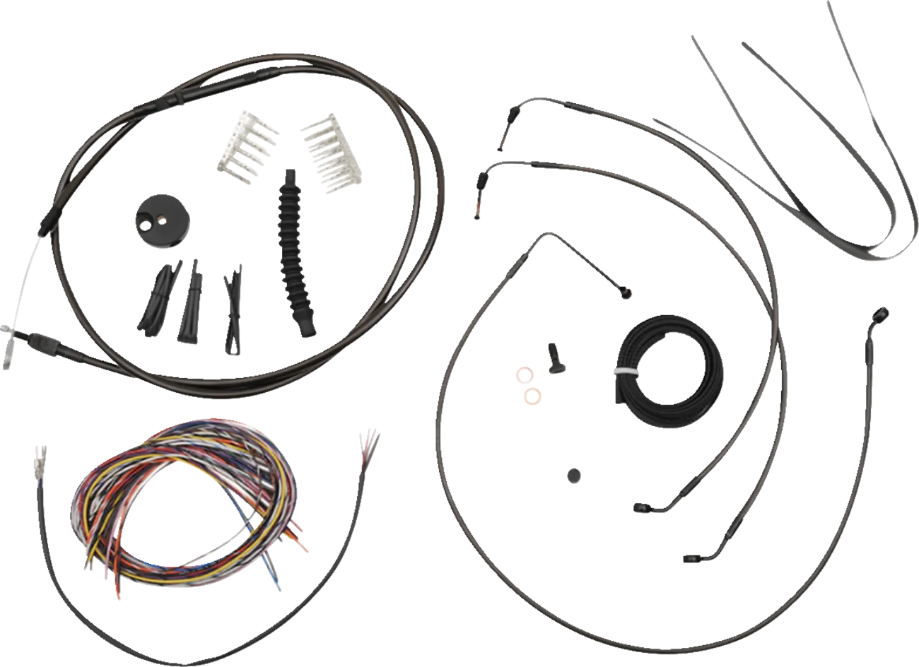 Complete Midnight Braided Handlebar Cable/Brake Line Kit — Standard
