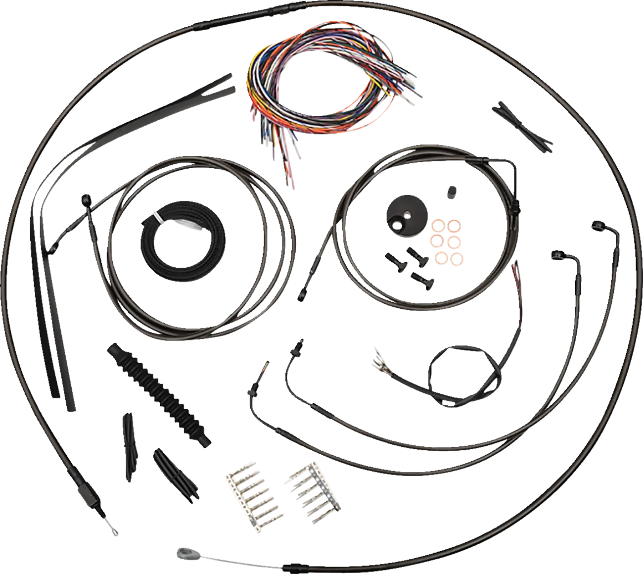 Complete Midnight Braided Handlebar Cable/Brake Line Kit — Mini