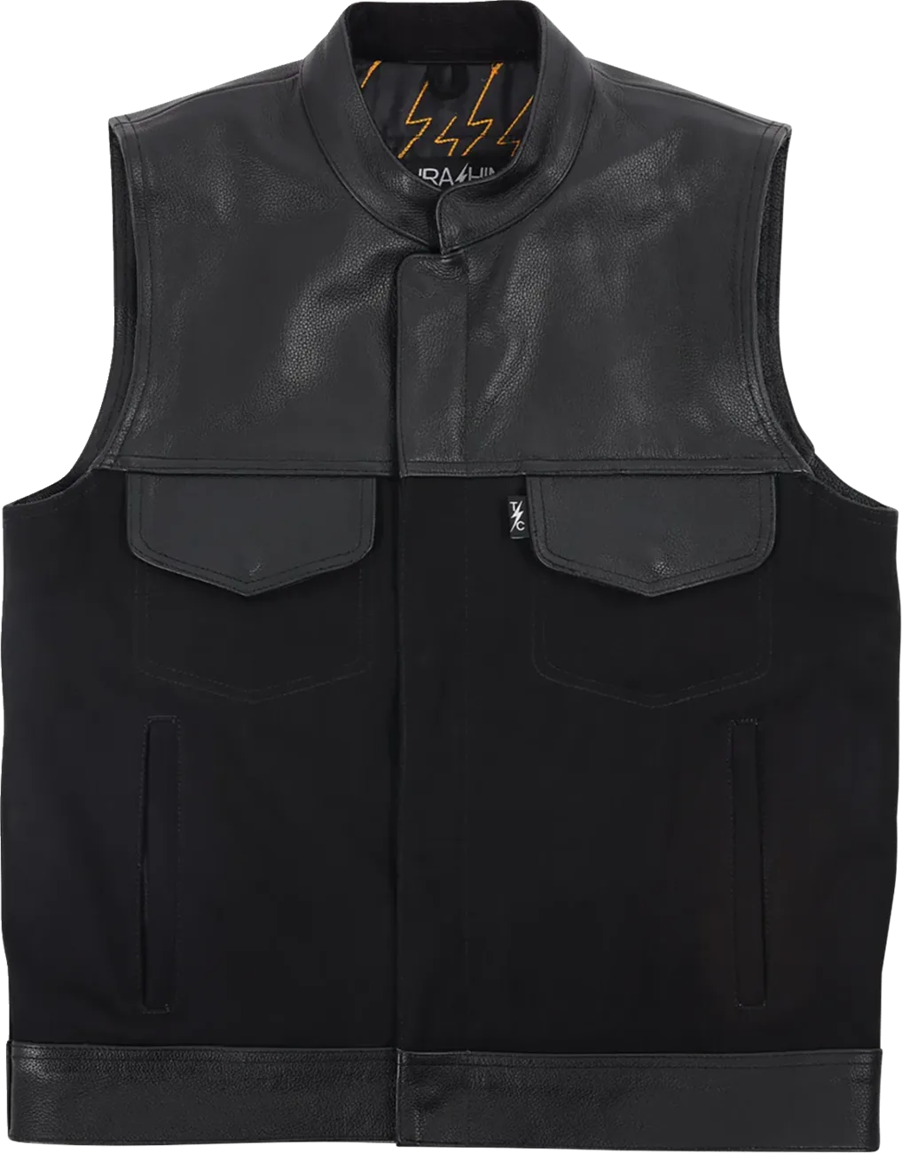 Kanan Leather/Denim Riding Vest