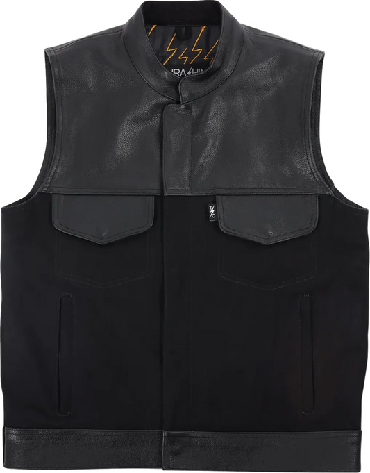 Kanan Leather/Denim Riding Vest