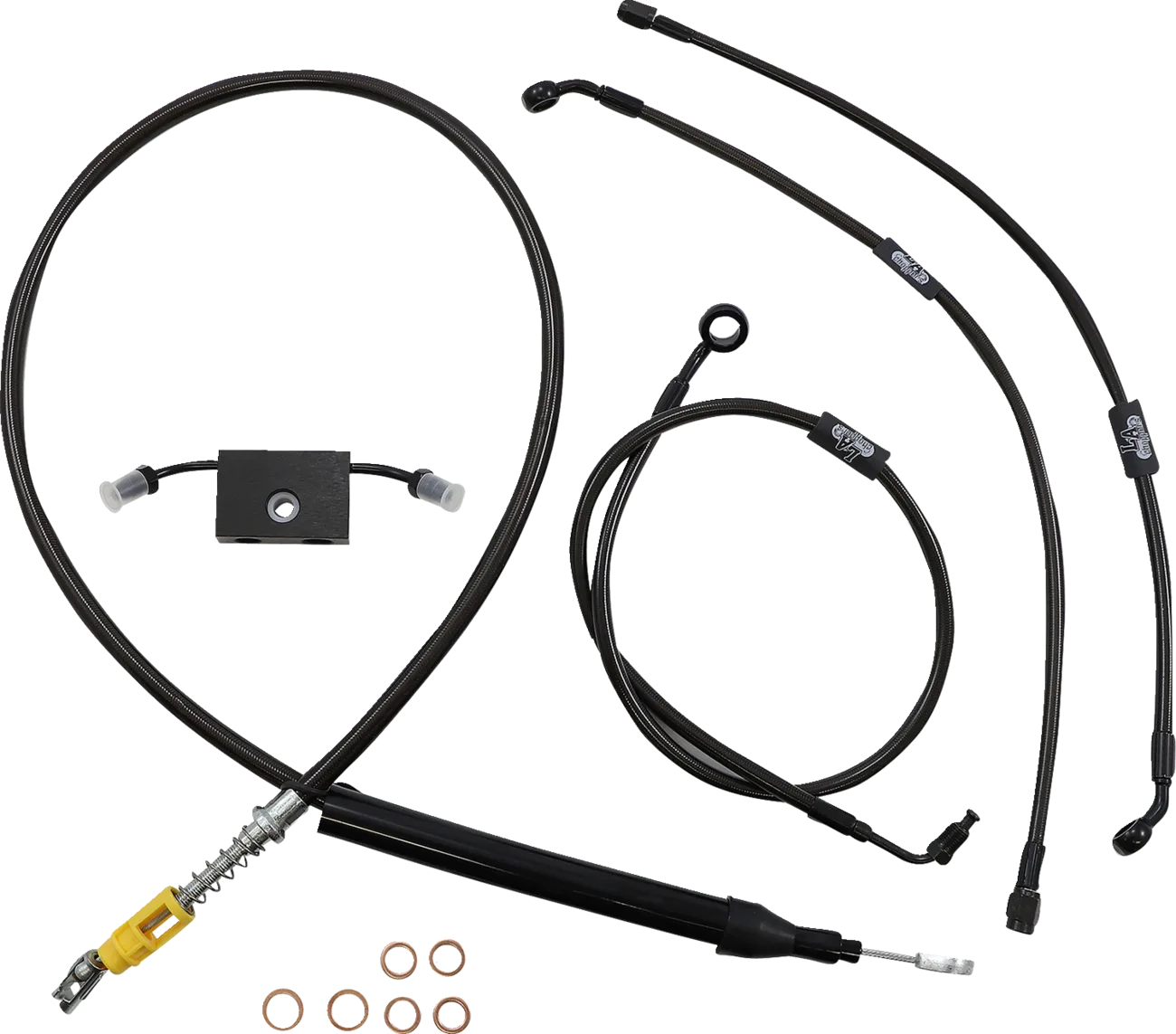 Standard Midnight Braided Handlebar Cable/Brake Line Kit — Ape Hanger