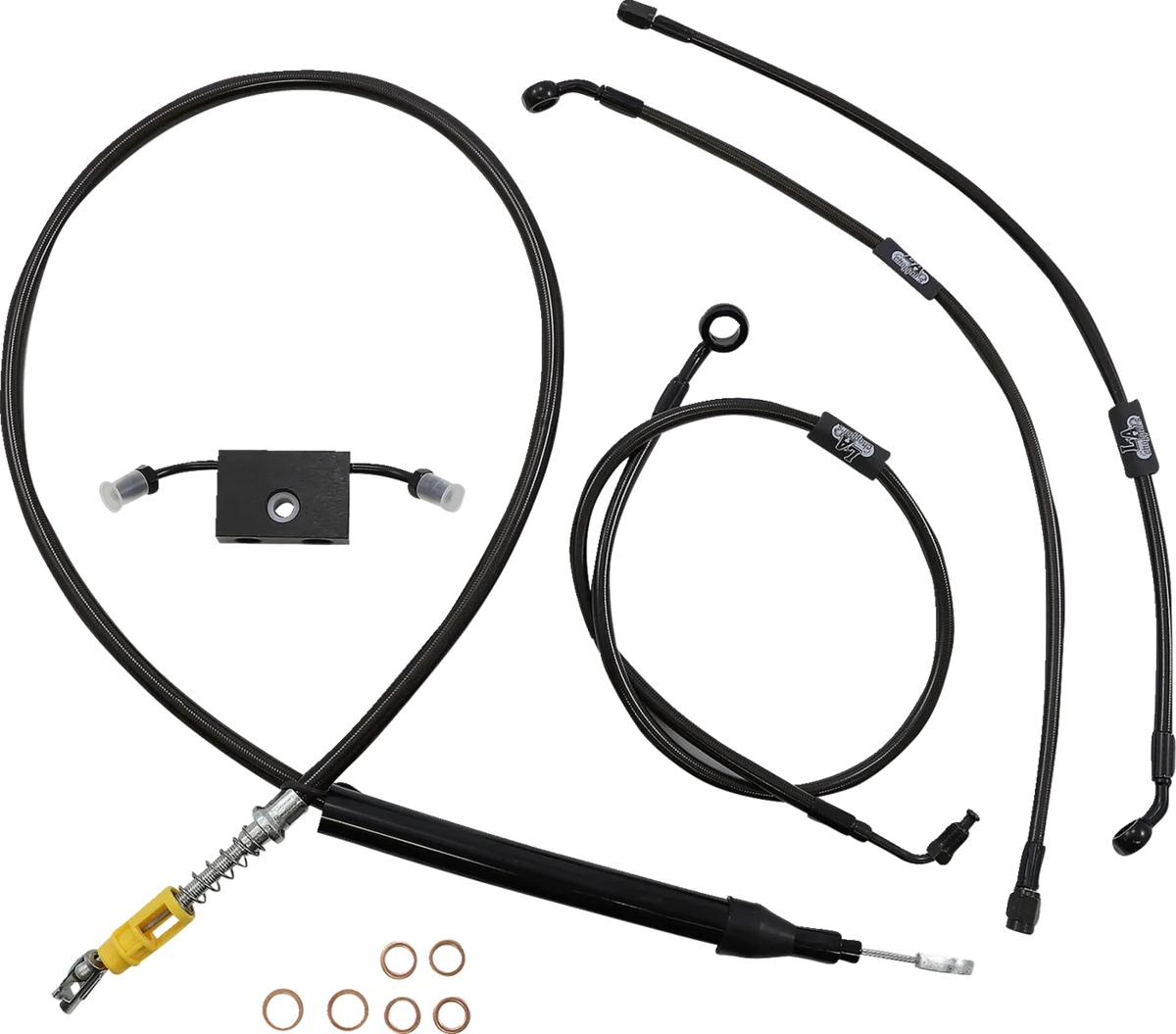 Standard Midnight Braided Handlebar Cable/Brake Line Kit — Ape Hanger