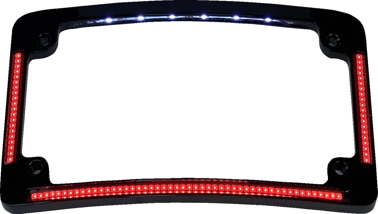 Radius License Plate Frame with Auxiliary Red LEDs and Tag Illumination