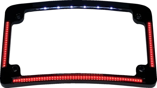 Radius License Plate Frame with Auxiliary Red LEDs and Tag Illumination