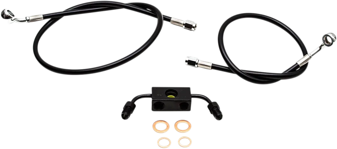 Black Braided Brake Line Kit