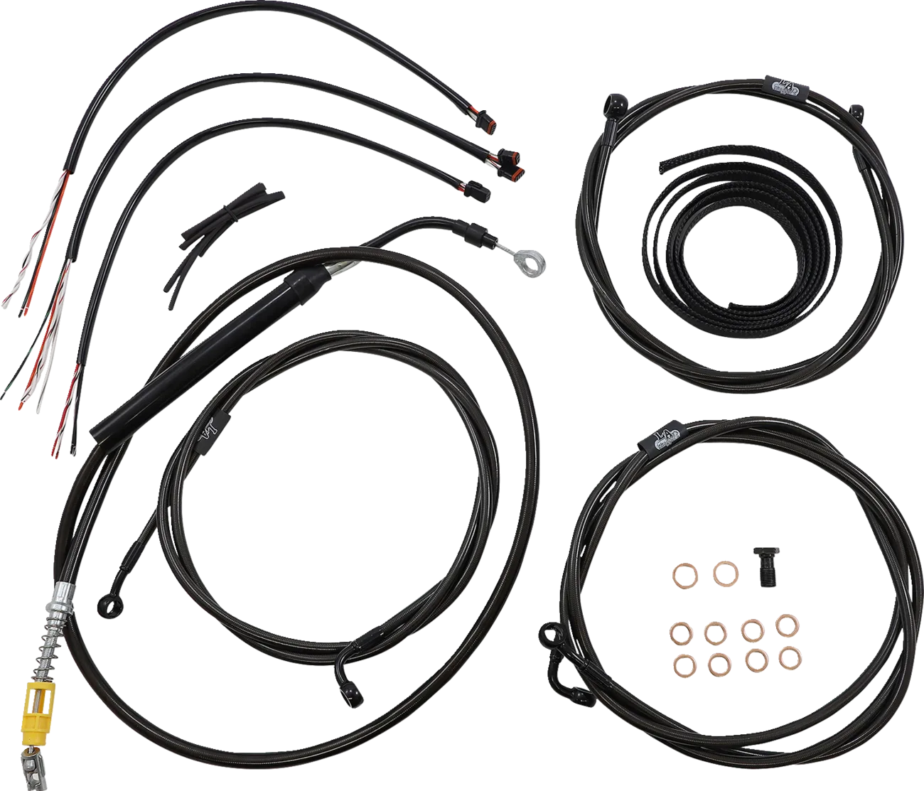 Complete Midnight Braided Handlebar Cable/Brake Line Kit — Standard