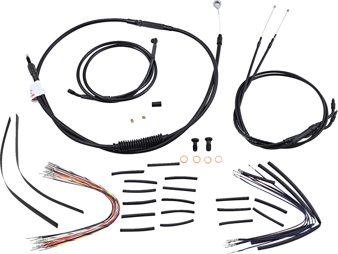 Complete Black Vinyl Handlebar Cable/Line Kit for Ape Hangers