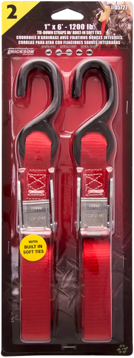 1" X 6' Tie-Downs with Built-In Soft Ties
