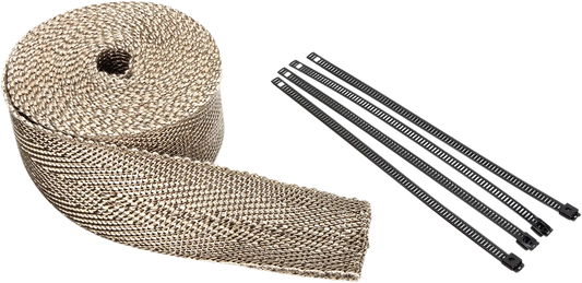 Multi-Tone Lava Rock Exhaust Wrap with Black Tie Wraps