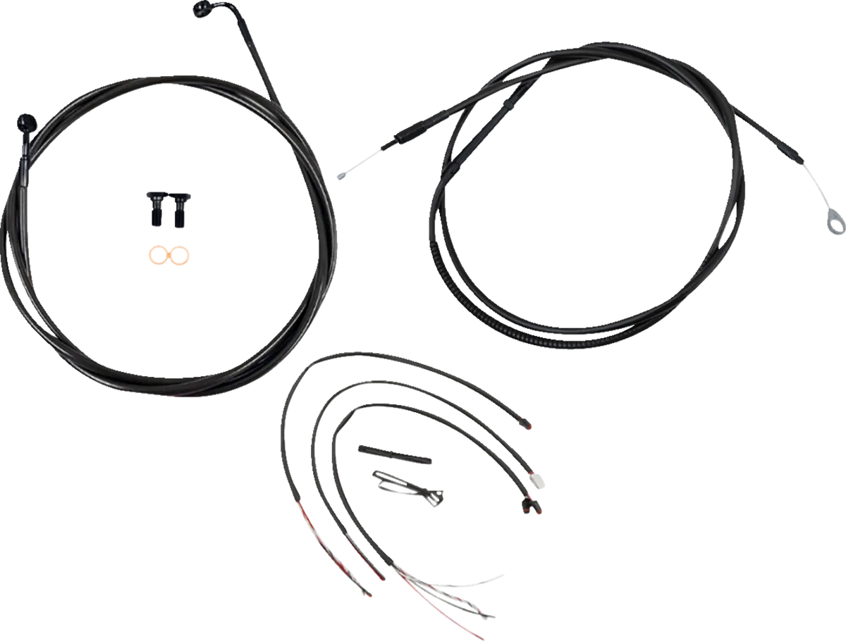 Complete Midnight Braided Handlebar Cable/Brake Line Kit — Standard