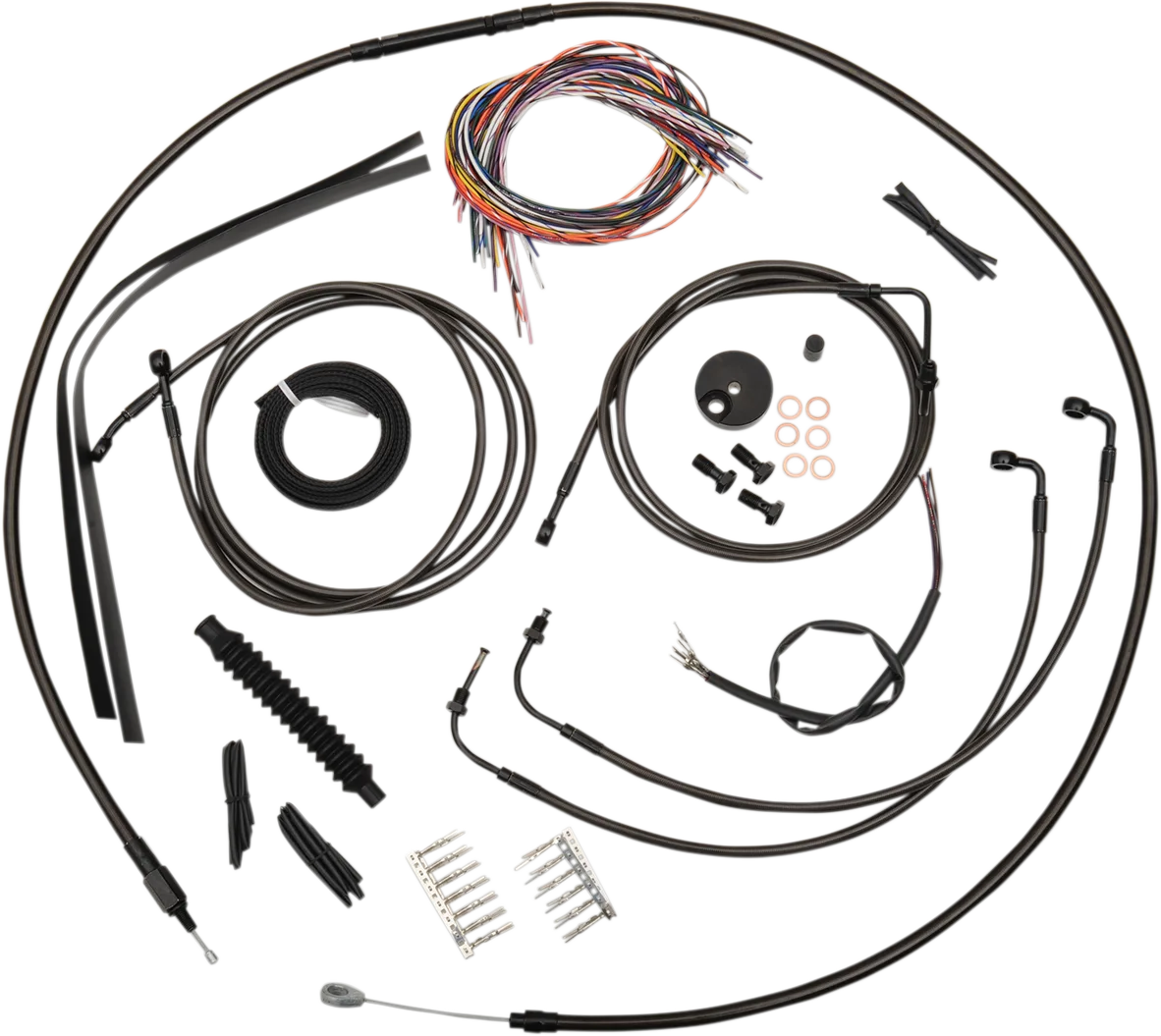 Complete Midnight Braided Handlebar Cable/Brake Line Kit — Standard