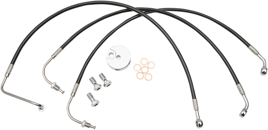 Black Braided Brake Line Kit