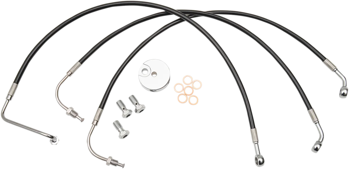 Black Braided Brake Line Kit
