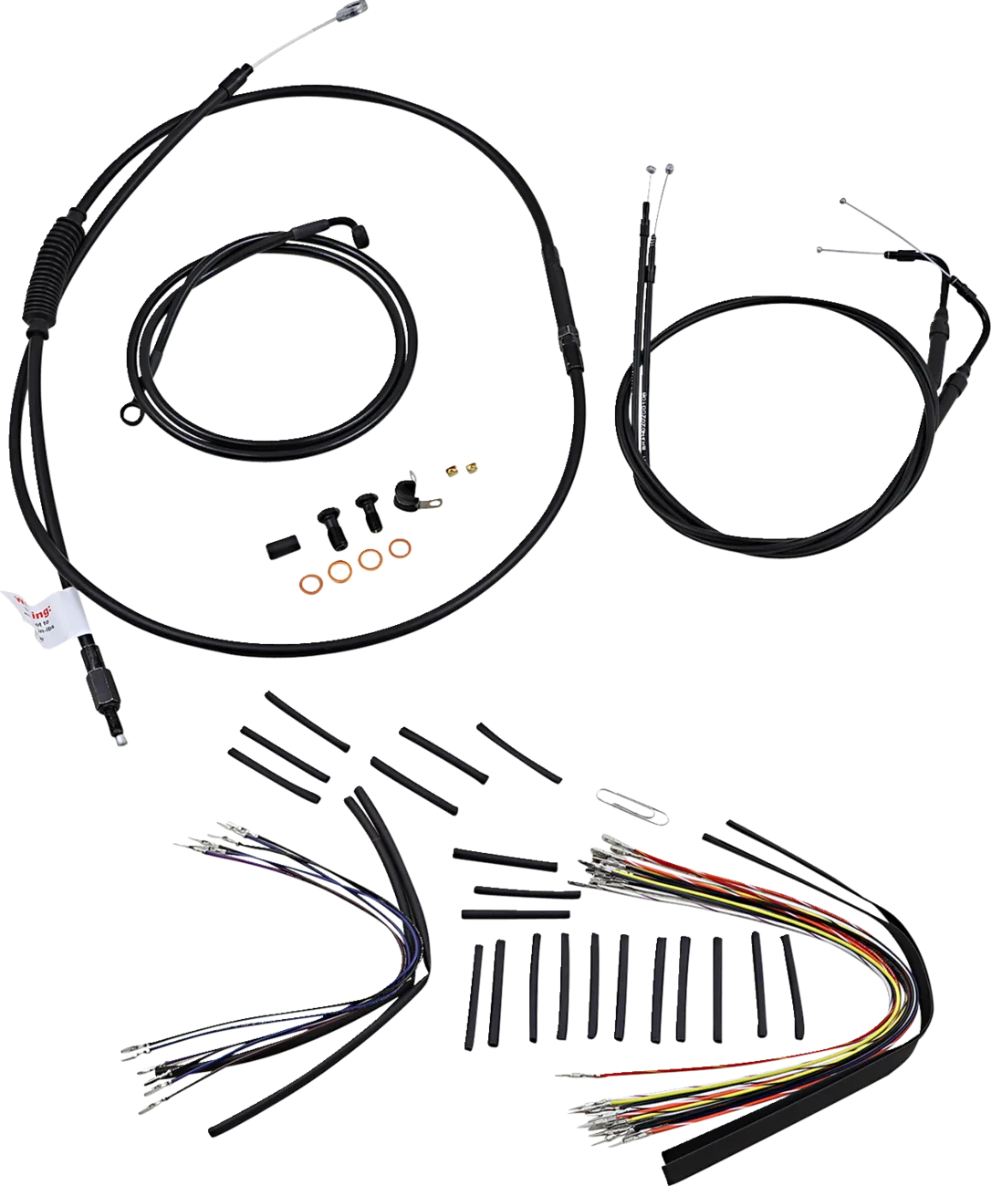 Complete Black Vinyl Handlebar Cable/Line Kit for Ape Hangers