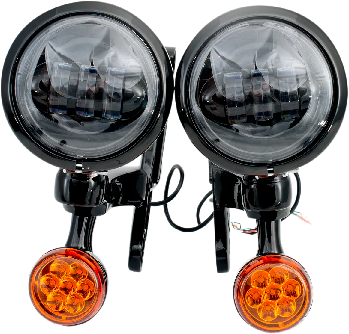 Light Brackets with LED Auxiliary Lights and Turn Signals
