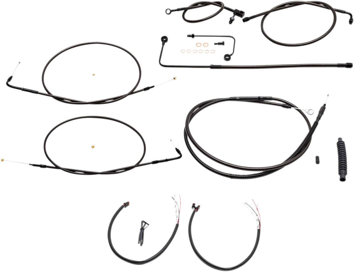Complete Midnight Braided Handlebar Cable/Brake Line Kit — Standard