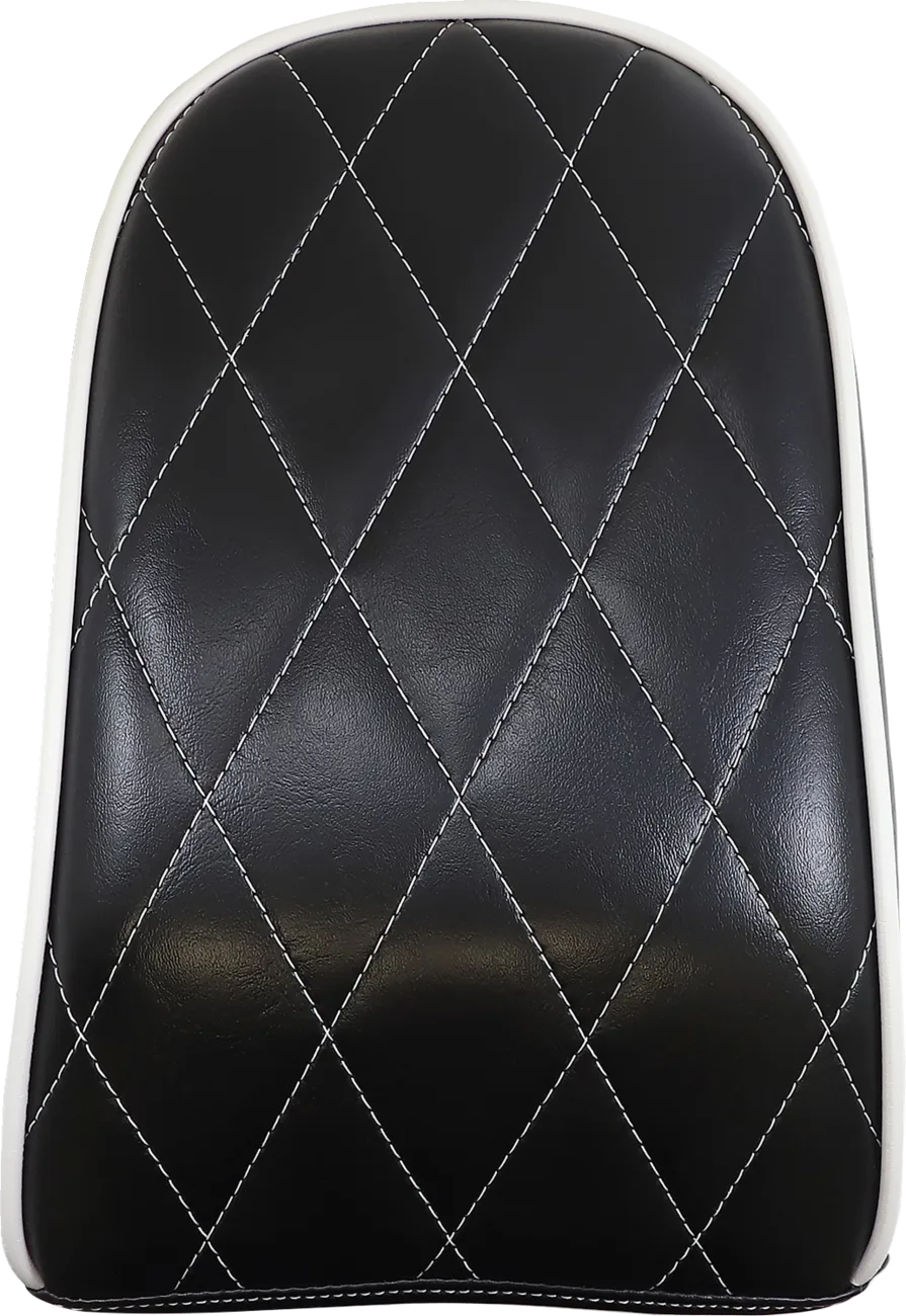 Bare Bones Series Pillion Pad — Diamond Stitch/White Piping