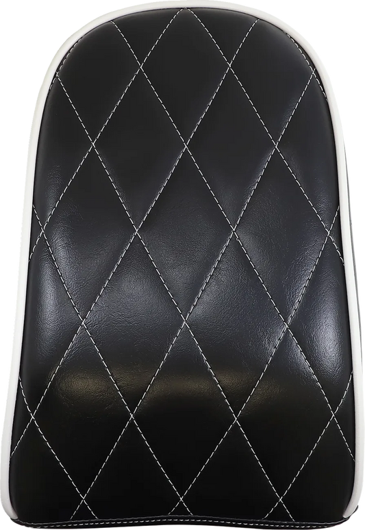 Bare Bones Series Pillion Pad — Diamond Stitch/White Piping