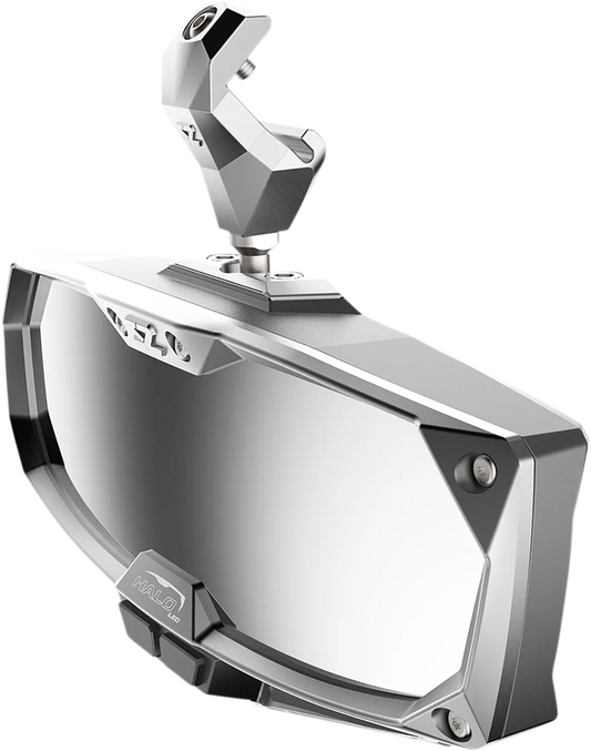 Halo R Rear View Mirror with Cast Aluminum Bezel/LED Cabin Light - Polaris Pro-Fit