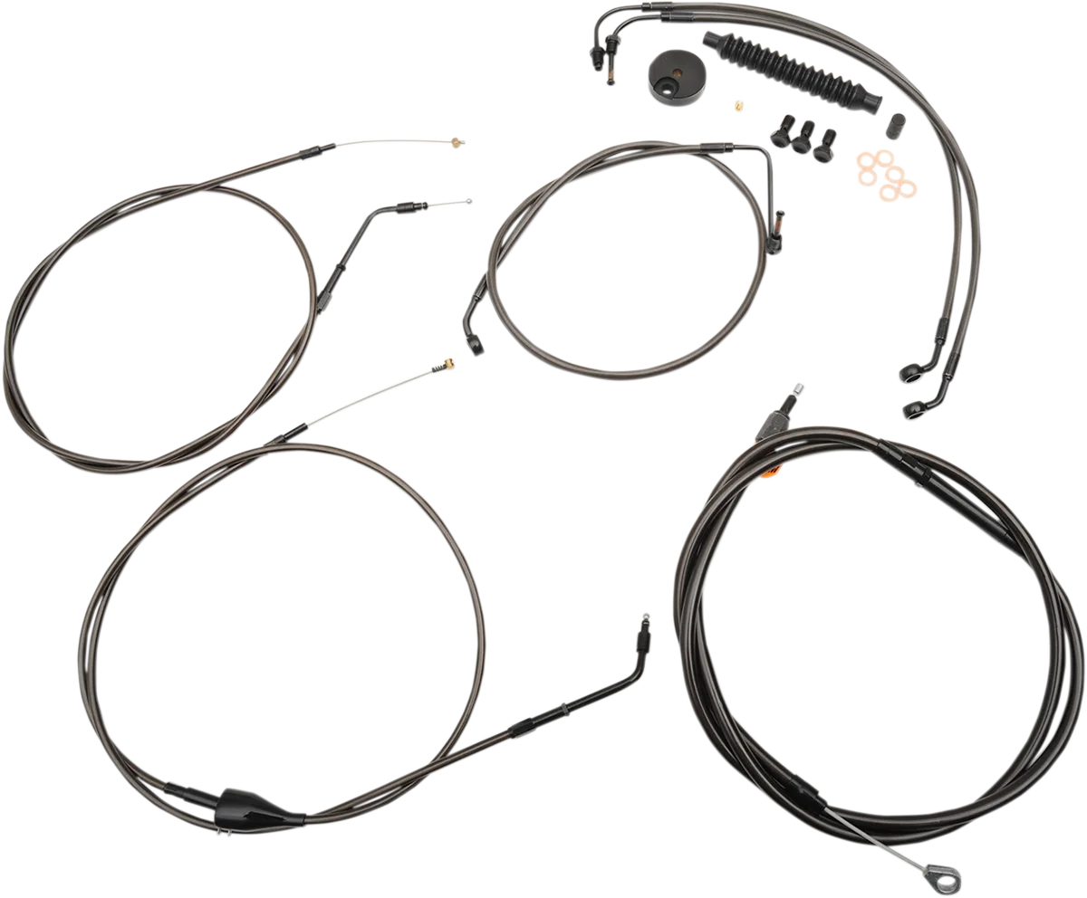 Standard Midnight Braided Handlebar Cable/Brake Line Kit — Ape Hanger