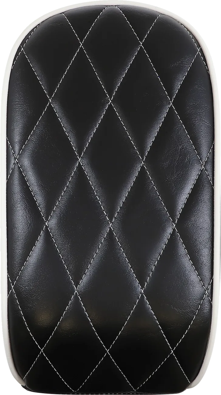 Bare Bones Series Pillion Pad — Diamond Stitch/White Piping