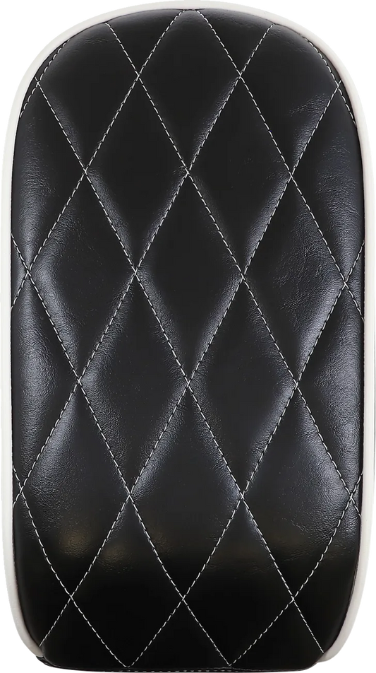 Bare Bones Series Pillion Pad — Diamond Stitch/White Piping