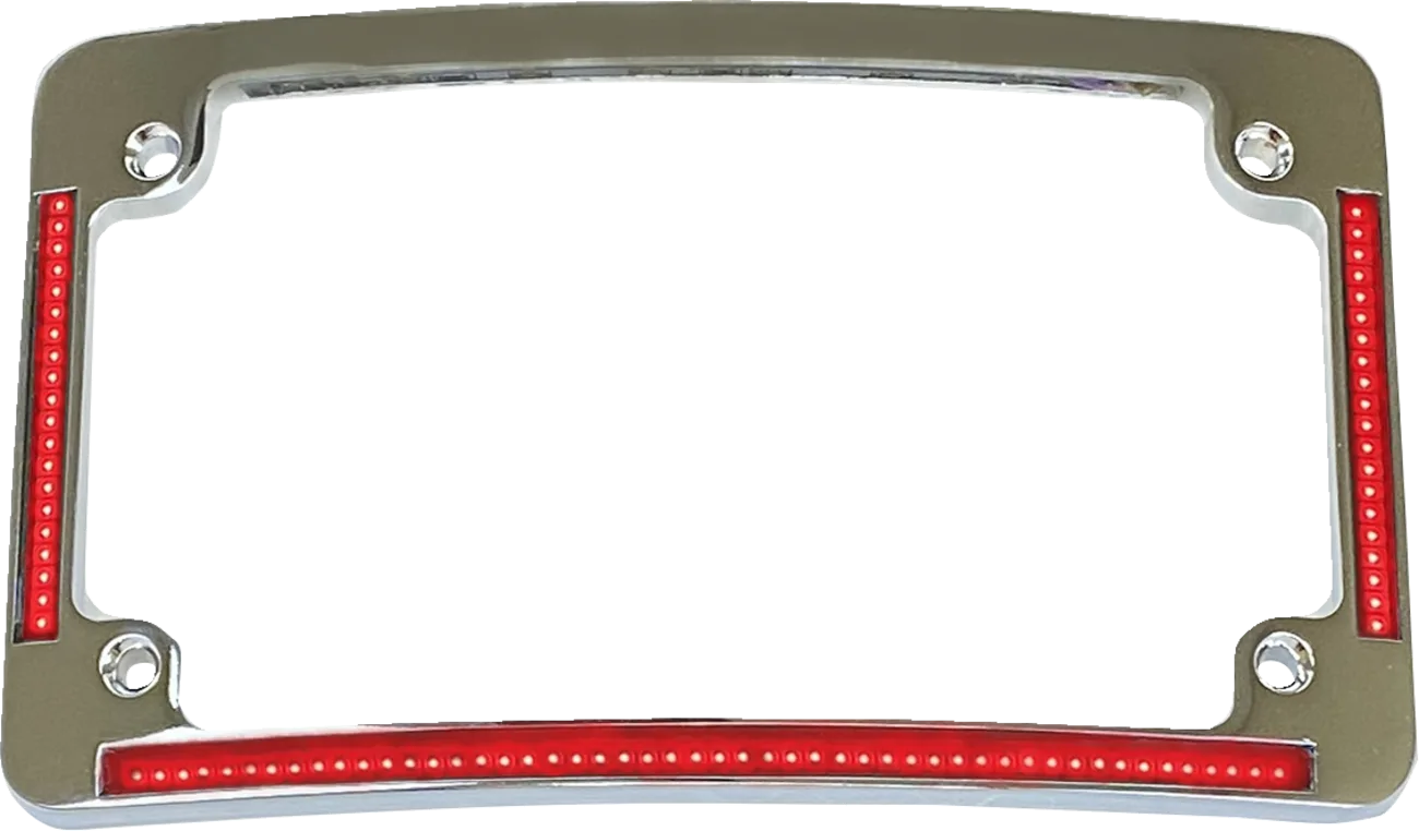 Radius License Plate Frame with Auxiliary Red LEDs and Tag Illumination