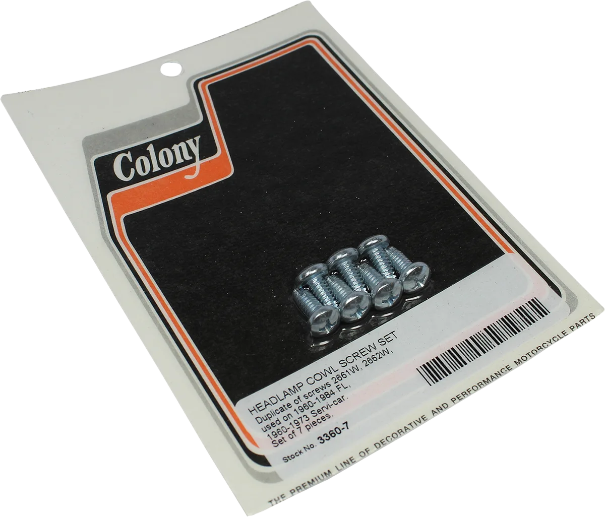 Headlamp Cowl Screw Set