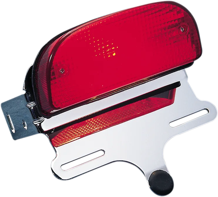 Custom Fat Bob-Style Taillight and Chrome Bracket Assembly