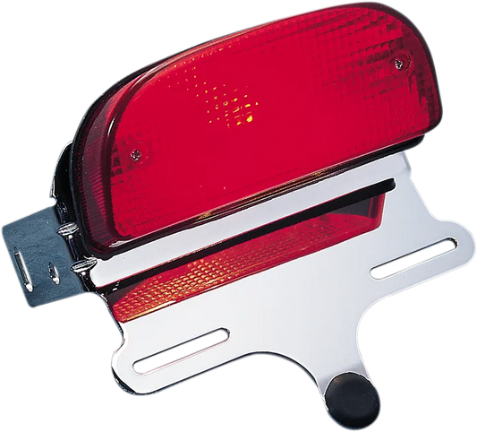 Custom Fat Bob-Style Taillight and Chrome Bracket Assembly