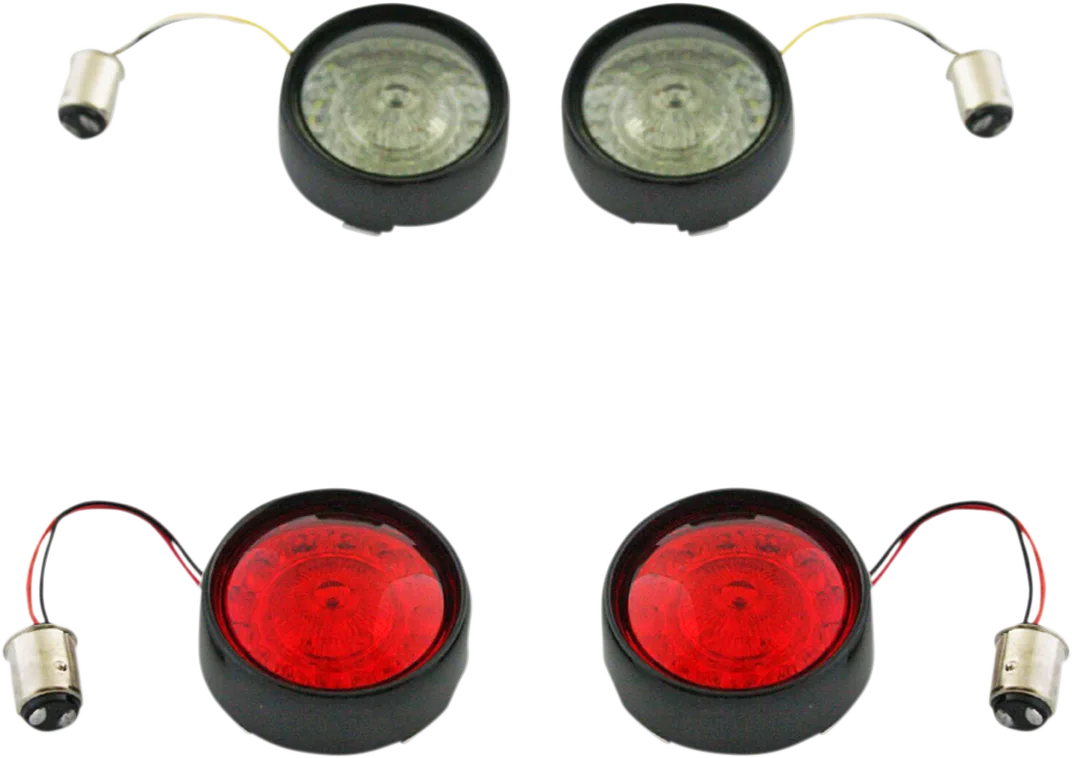 Complete Front & Rear Turn Signal Conversion Kit with Bullet Bezel Lenses