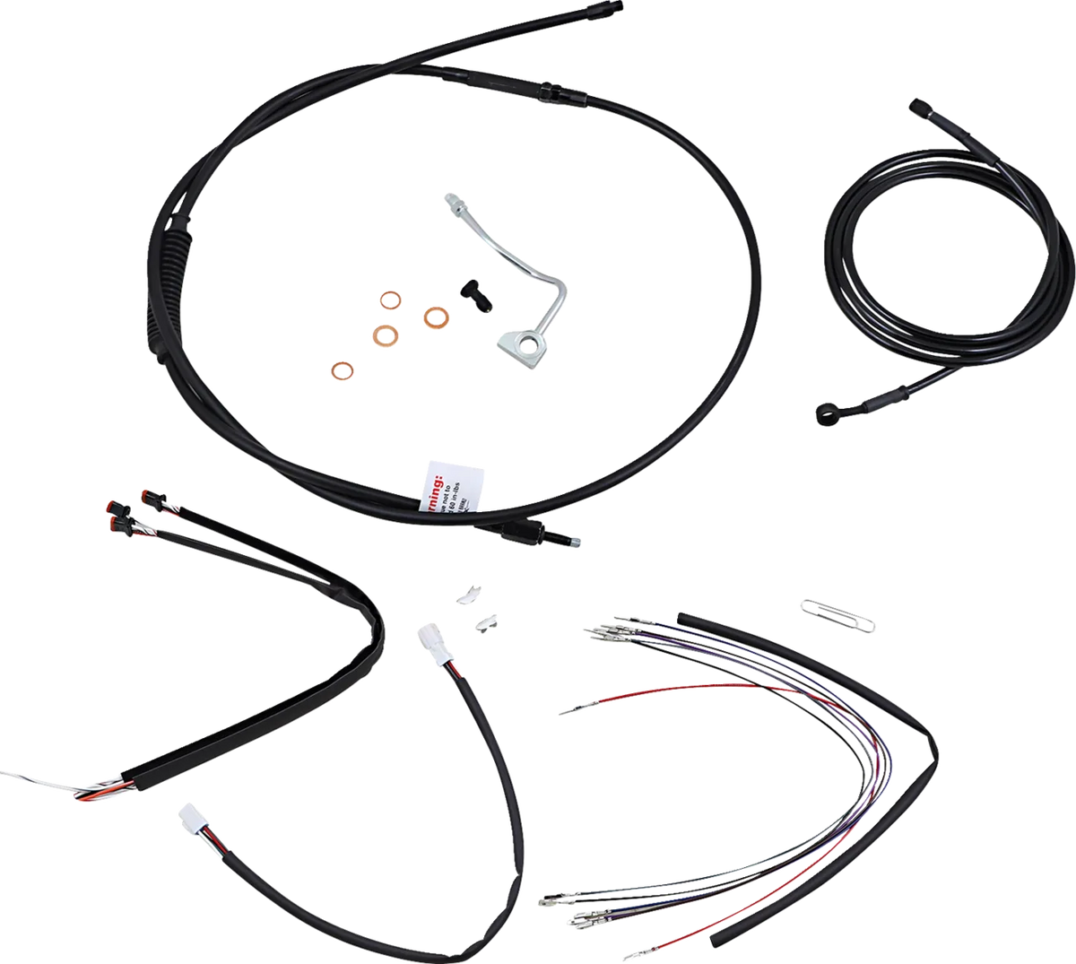 Complete Black Vinyl Handlebar Cable/Line Kit for Ape Hangers