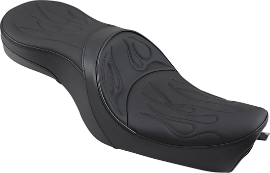 Low-Profile Touring Seat — Flame Stitched