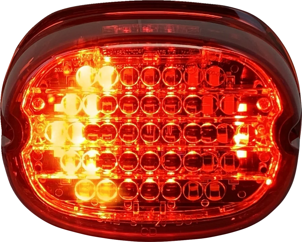 Low Profile LED Taillight with Integrated Auxiliary Turn Signals