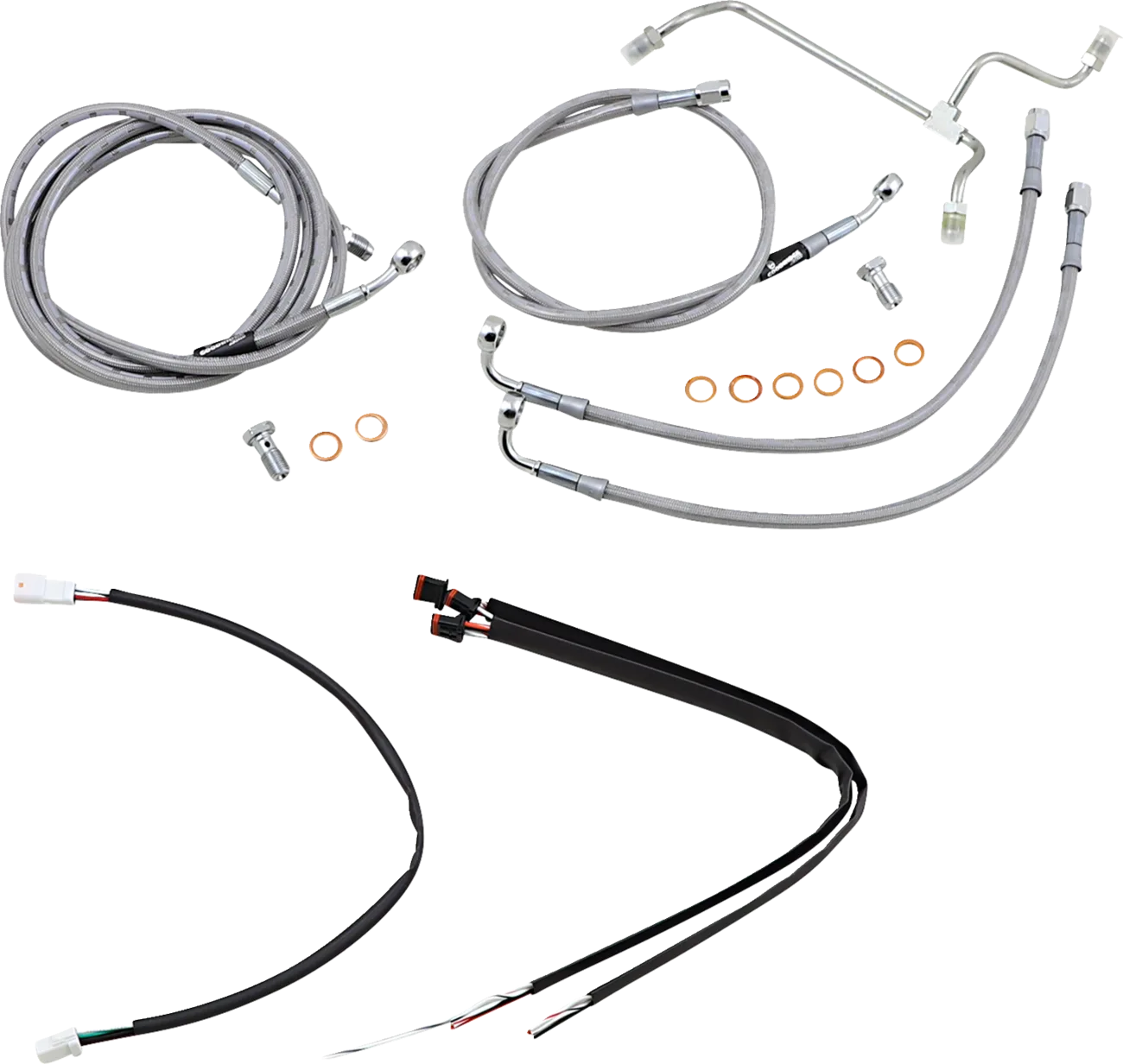 Complete Stainless Braided Handlebar Cable/Brake Line Kit