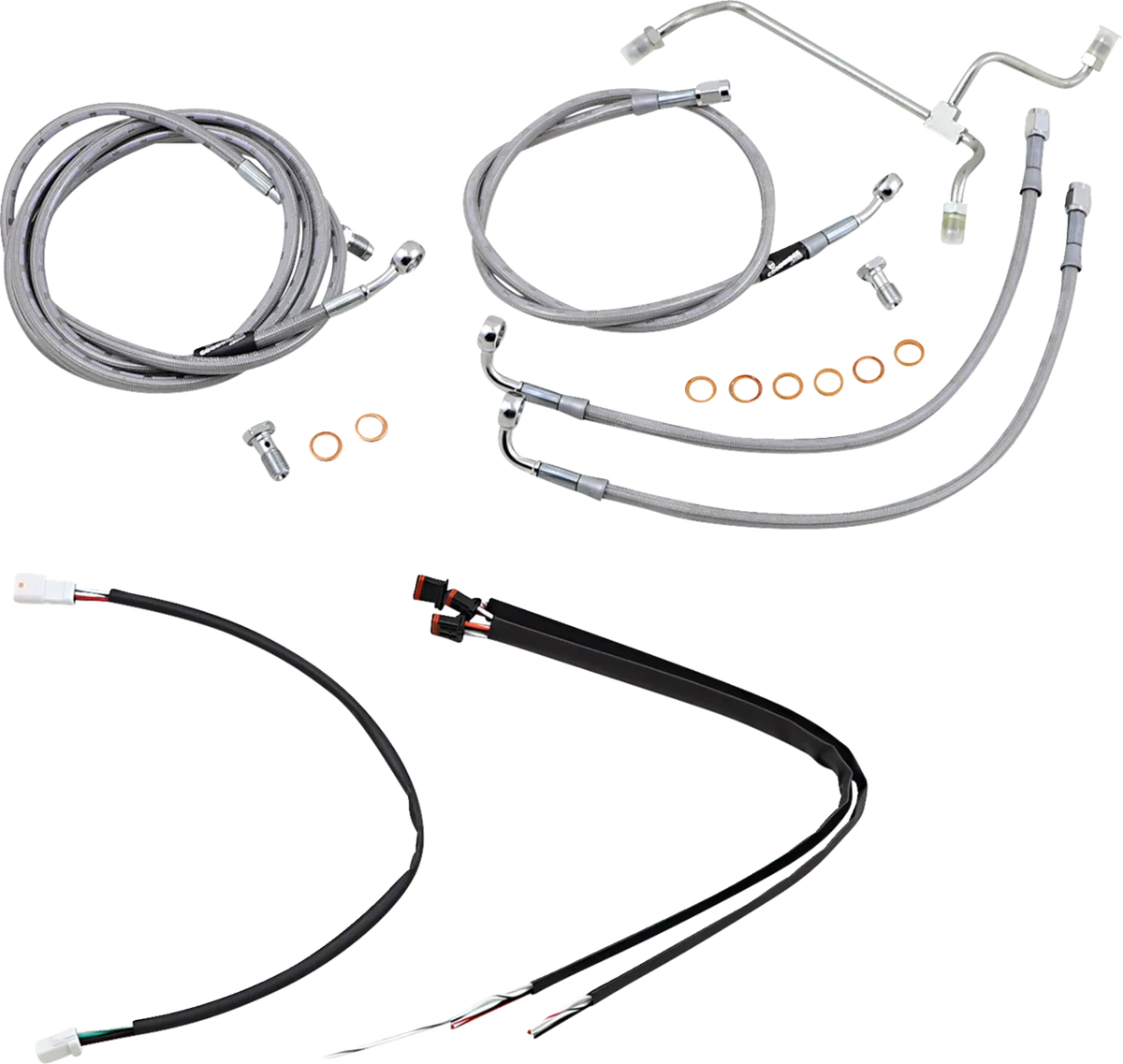 Complete Stainless Braided Handlebar Cable/Brake Line Kit