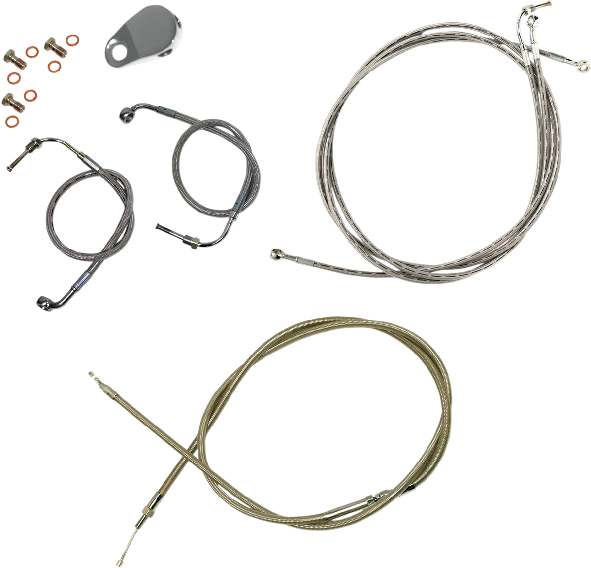 Standard Stainless Braided Handlebar Cable/Brake Line Kit