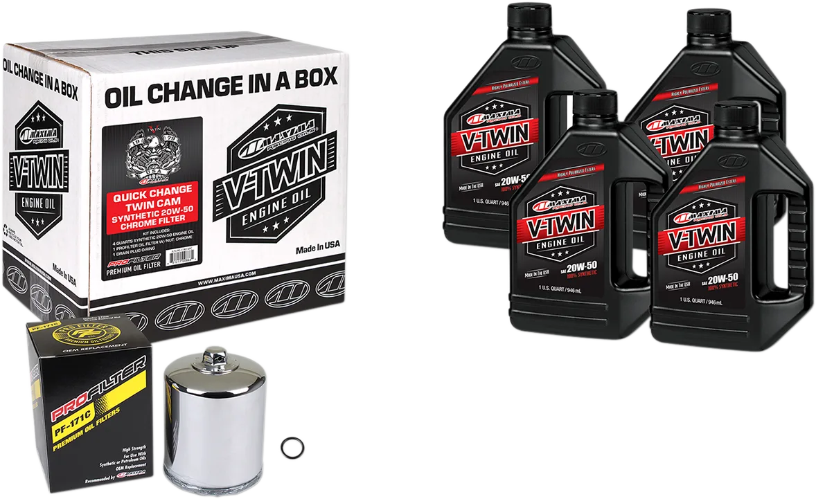 Quick Change Twin Cam Synthetic 20W-50 Oil Change Kit